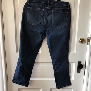 LOFT modern kick crop dark wash jeans